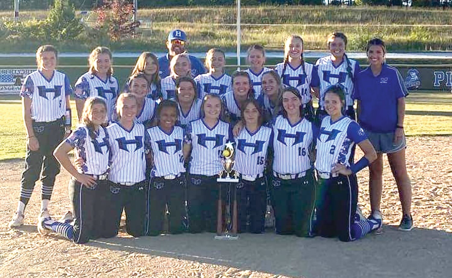 The Hartville Lady Eagles softball team after winning first place in the Family Pharmacy Tournament held in Norwood.